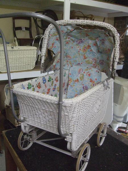 antique wicker baby carriage restoration